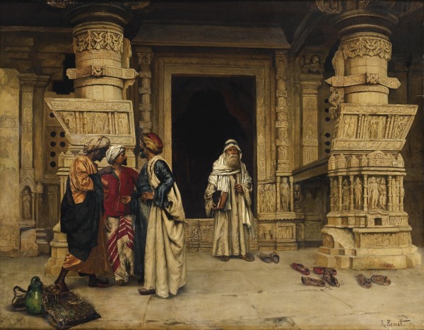 The chat outside a monument by Rudolf Ernst